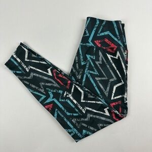 Trilece Leggings Womens Black Red Geometric Print